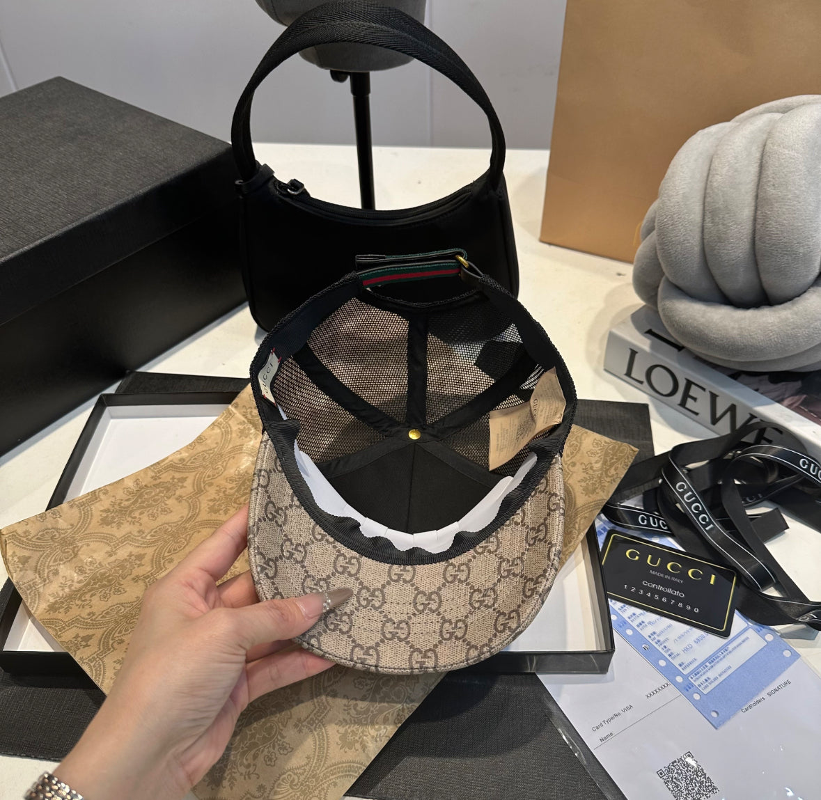 Gucci GG Supreme Tiger Print Baseball Cap