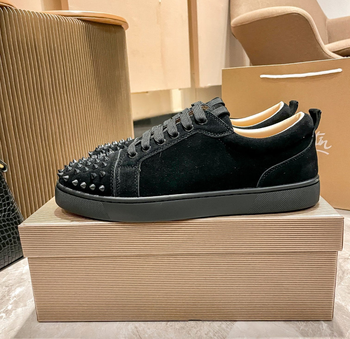 Christian Louboutin Black Sneakers With Spiks