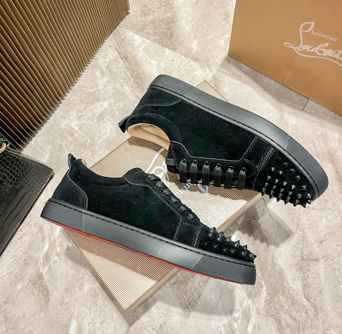 Christian Louboutin Black Sneakers With Spiks