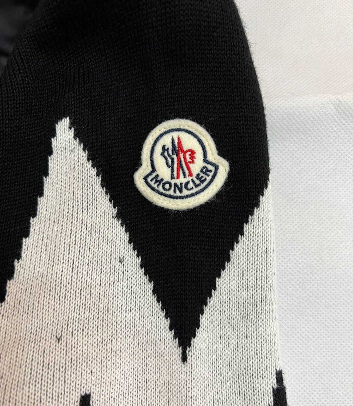 Moncler mens cardigan big m logo black