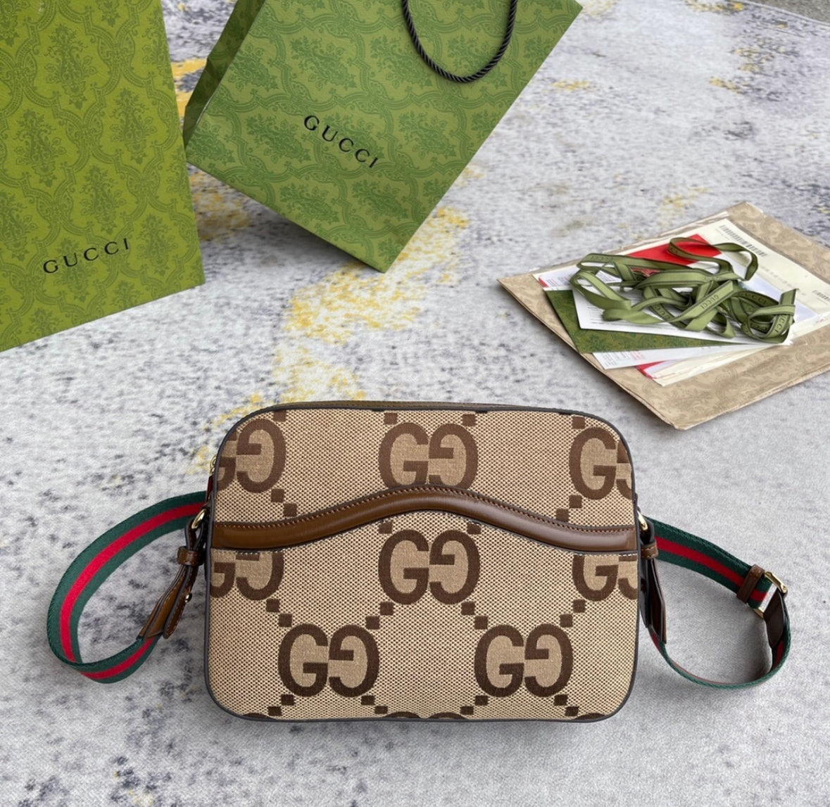 Gucci Jumbo GG Unisex Bag Beige