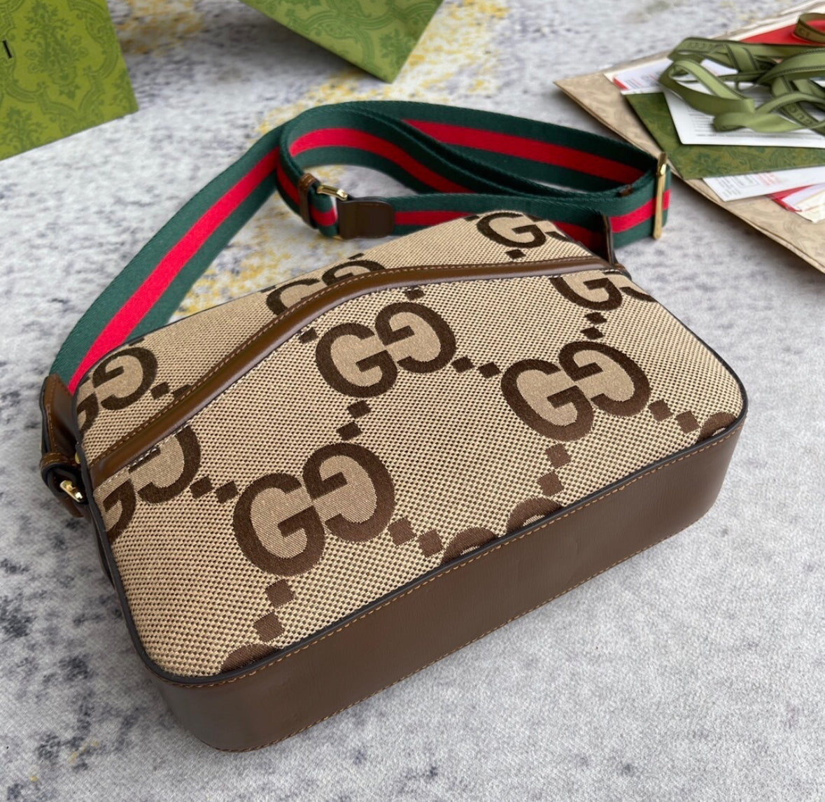 Gucci Jumbo GG Unisex Bag Beige