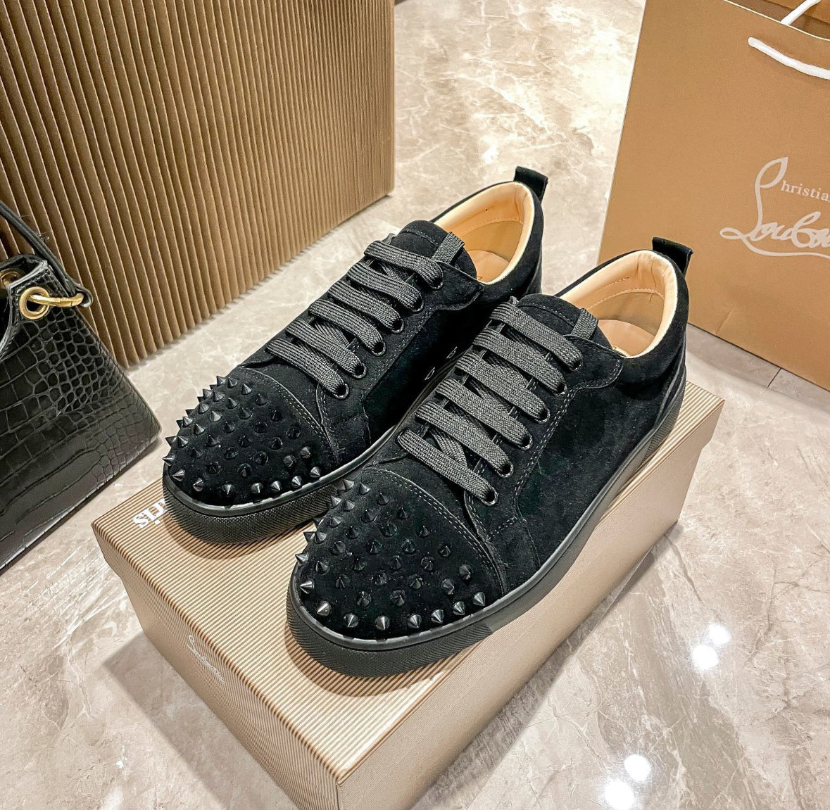 Christian Louboutin Black Sneakers With Spiks