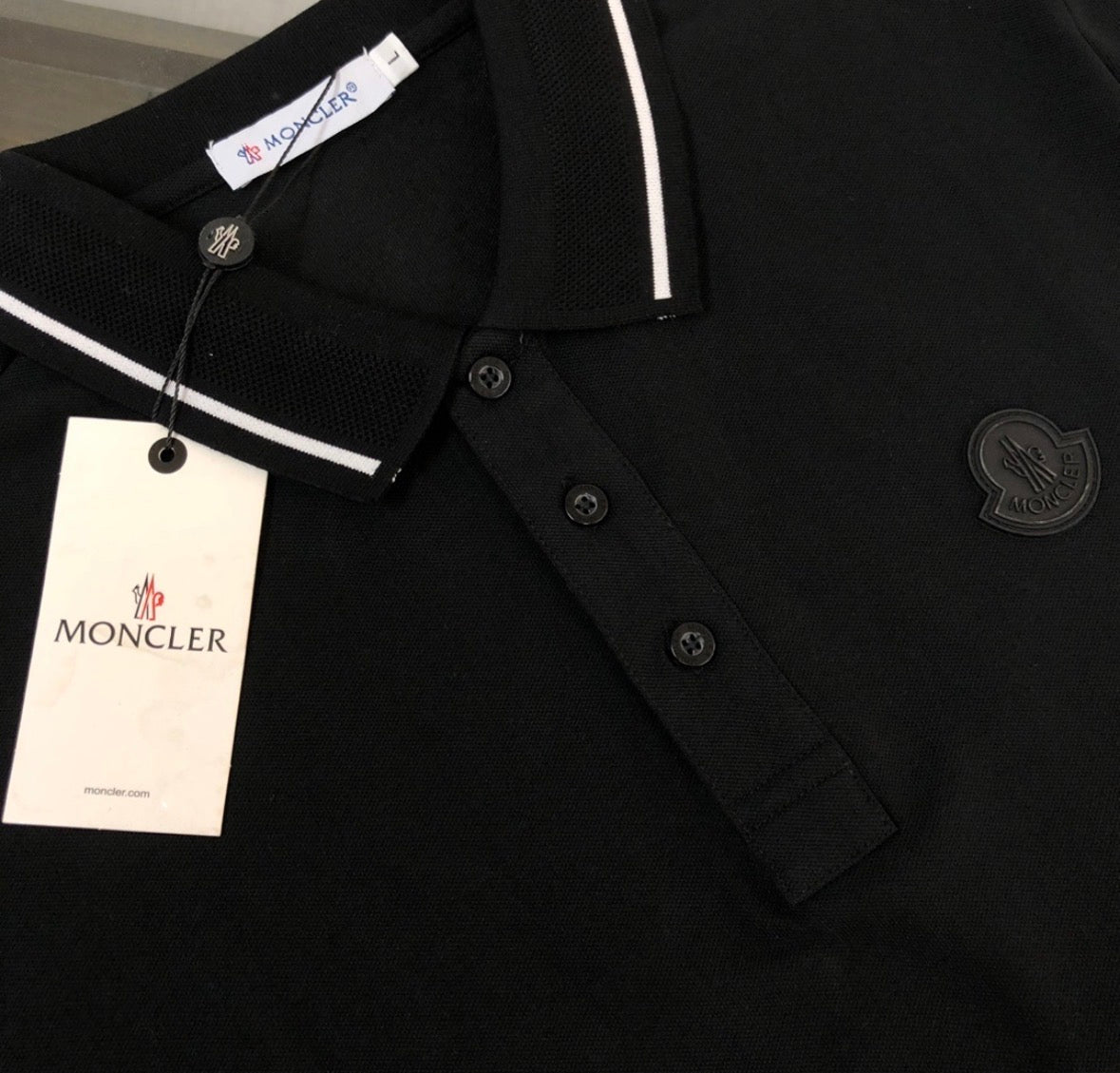 MONCLER MAGLIA POLO BLACK