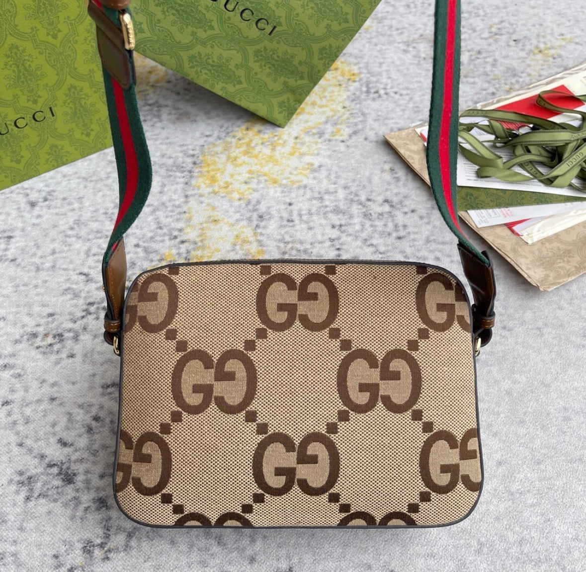 Gucci Jumbo GG Unisex Bag Beige